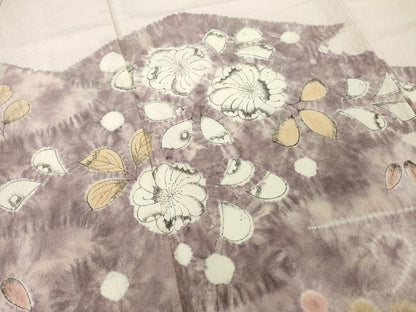 平和屋着物●訪問着　辻が花　流水花文　正絹　逸品　AABH4620ck
