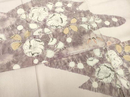 平和屋着物●訪問着　辻が花　流水花文　正絹　逸品　AABH4620ck