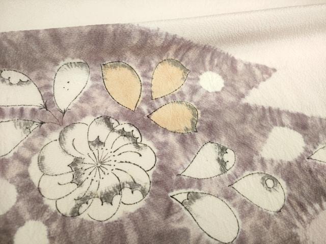 平和屋着物●訪問着　辻が花　流水花文　正絹　逸品　AABH4620ck