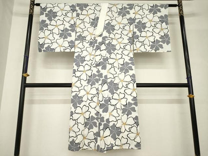 平和屋着物●長襦袢　無双仕立て　花尽くし　正絹　逸品　AABH4621ck