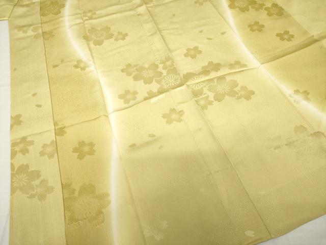 平和屋着物●長襦袢　無双仕立て　舞花地紋　暈し染め　やまと誂製　正絹　逸品　AABH4622ck