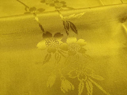 平和屋着物●長襦袢　無双仕立て　枝桜地紋　桑茶色　広衿仕立て　やまと誂製　正絹　逸品　未使用　AABH4623ck