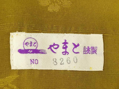 平和屋着物●長襦袢　無双仕立て　枝桜地紋　桑茶色　広衿仕立て　やまと誂製　正絹　逸品　未使用　AABH4623ck