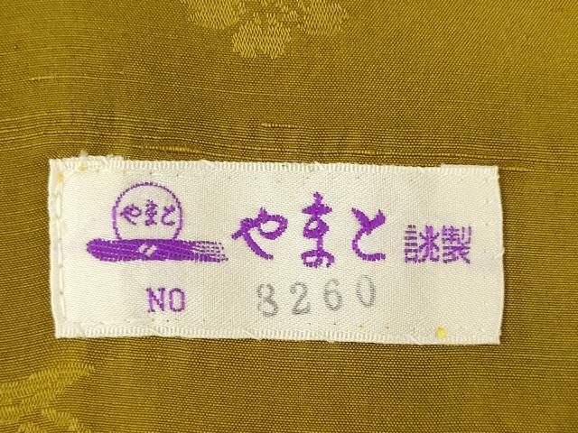 平和屋着物●長襦袢　無双仕立て　枝桜地紋　桑茶色　広衿仕立て　やまと誂製　正絹　逸品　未使用　AABH4623ck