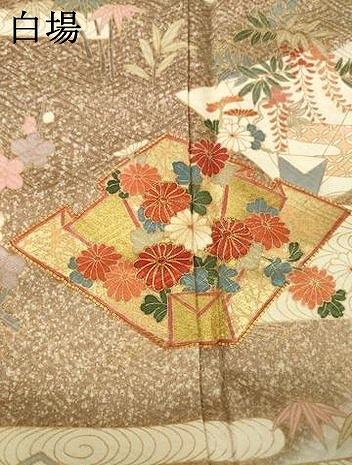 平和屋着物●訪問着　慶彩小袖　熨斗蝶文　暈し染め　金彩　ロング丈　正絹　逸品　未使用　AABH4626ck 平和屋着物○訪問着 慶彩小袖 熨斗蝶文 暈し染め 金彩