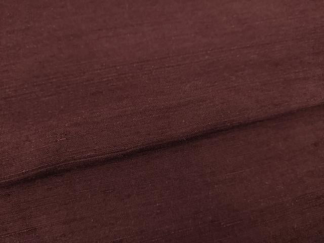 平和屋着物●上質な紬　色無地　紫鳶色　正絹　逸品　未使用　AABH4627ck