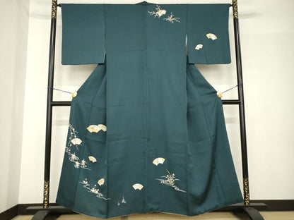 平和屋着物●訪問着　友禅　地紙花文　金彩　正絹　逸品　AABH4628ck