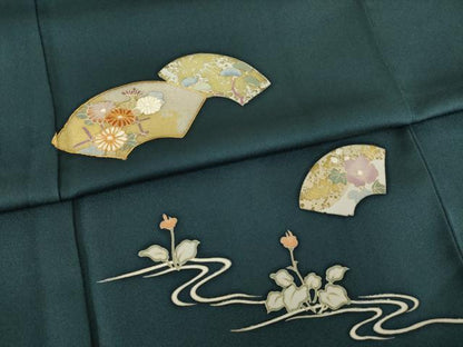 平和屋着物●訪問着　友禅　地紙花文　金彩　正絹　逸品　AABH4628ck
