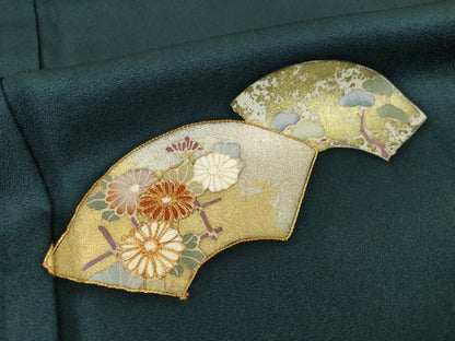 平和屋着物●訪問着　友禅　地紙花文　金彩　正絹　逸品　AABH4628ck