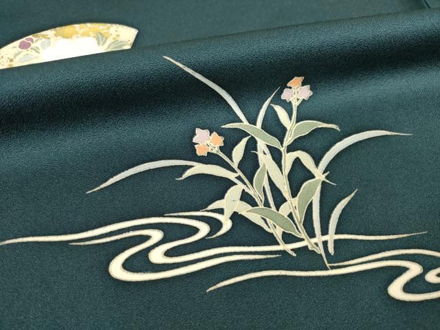 平和屋着物●訪問着　友禅　地紙花文　金彩　正絹　逸品　AABH4628ck