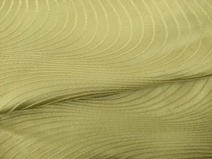 平和屋着物●上質な色無地　流水地紋　油色　正絹　逸品　未使用　AABH4634ck
