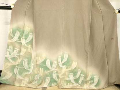 平和屋着物●小堀三千尋　訪問着　刺繍　松　暈し染め　正絹　逸品　未使用　AABH4637ck