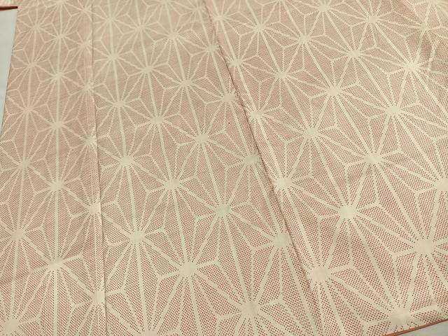 平和屋着物●本場大島紬　白大島　一元絣　麻の葉文様　正絹　逸品　AABH4645fy