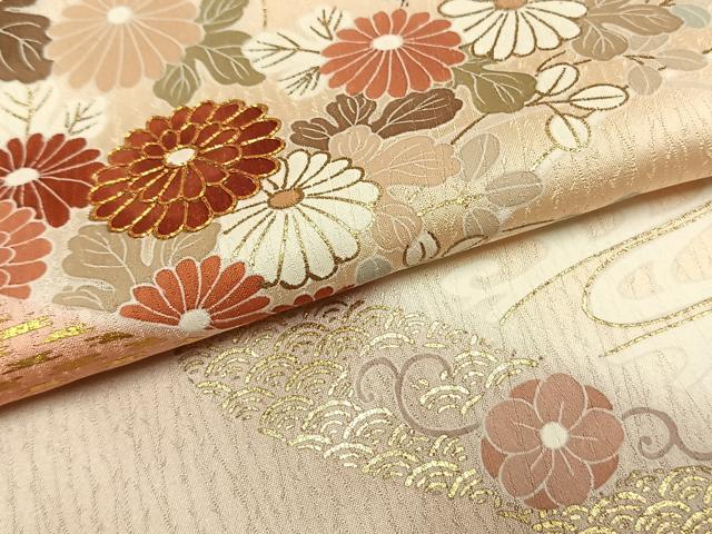 平和屋着物●訪問着　友禅　草花文　暈し染め　金彩　正絹　逸品　未使用　AABH4648fy