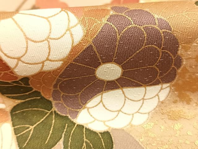 平和屋着物○訪問着 道長花文 金彩 正絹 逸品 AABH4651fy