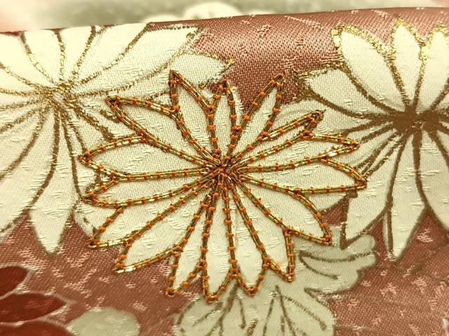 平和屋着物●訪問着　友禅　駒刺繍　草花文　暈し染め　金彩　正絹　逸品　AABH4655fy