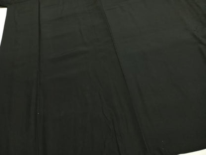 平和屋着物●男性　黒紋付　羽織・長襦袢（袷）セット　正絹　逸品　AABH4657fy