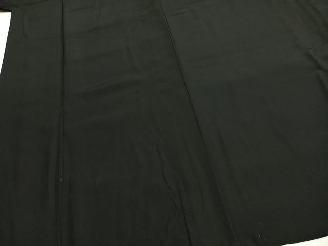 平和屋着物●男性　黒紋付　羽織・長襦袢（袷）セット　正絹　逸品　AABH4657fy