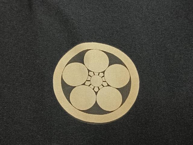平和屋着物●男性　黒紋付　羽織・長襦袢（袷）セット　正絹　逸品　AABH4657fy