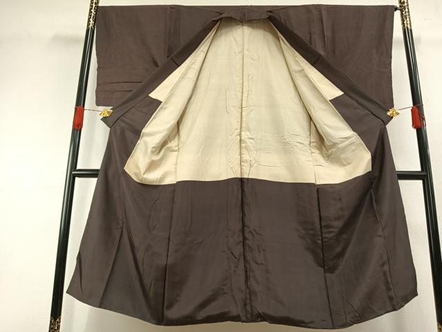 平和屋着物●男性　黒紋付　羽織・長襦袢（袷）セット　正絹　逸品　AABH4657fy