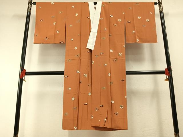 平和屋着物●長襦袢　無双仕立て　十二支　金彩　正絹　逸品　AABH4661fy