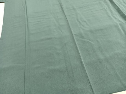 平和屋着物●上質な色無地　水浅葱色　ロング丈　正絹　逸品　AABH4663fy