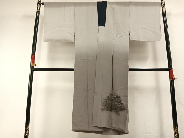 平和屋着物●男性　長襦袢　袷　手描き　鷹　暈し染め　正絹　逸品　AABH4668fy