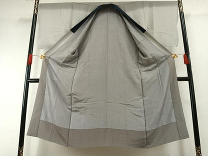 平和屋着物●男性　長襦袢　袷　手描き　鷹　暈し染め　正絹　逸品　AABH4668fy