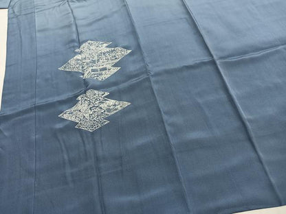 平和屋着物●男性　長襦袢　袷　手描き　鷹　金彩　正絹　逸品　AABH4672fy