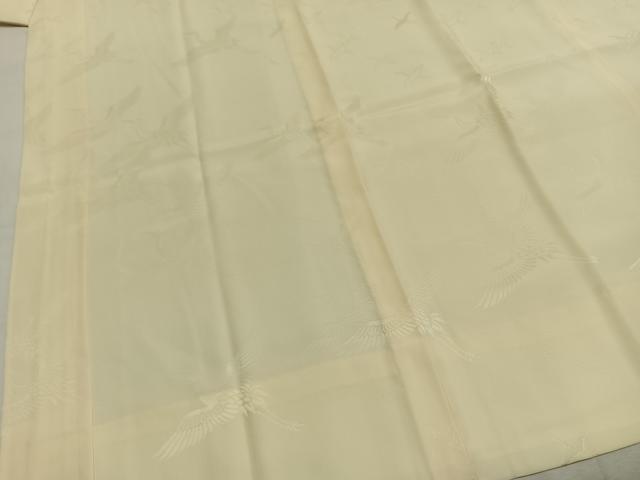 平和屋着物●長襦袢　無双仕立て　飛鳥地紋　鳥の子色　正絹　逸品　AABH4673fy