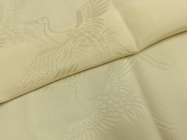 平和屋着物●長襦袢　無双仕立て　飛鳥地紋　鳥の子色　正絹　逸品　AABH4673fy