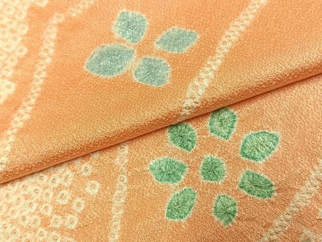 平和屋着物●上質な小紋　絞り　舞花文　正絹　逸品　AABH4676fy