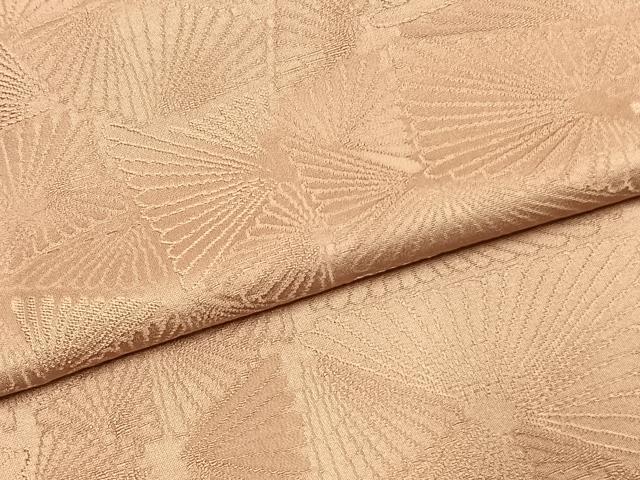 平和屋着物●上質な色無地　菊花地紋　ときがら茶色　正絹　逸品　AABH4680fy