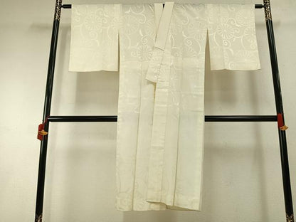 平和屋着物●長襦袢　無双仕立て　花唐草地紋　正絹　逸品　AABH4684fy