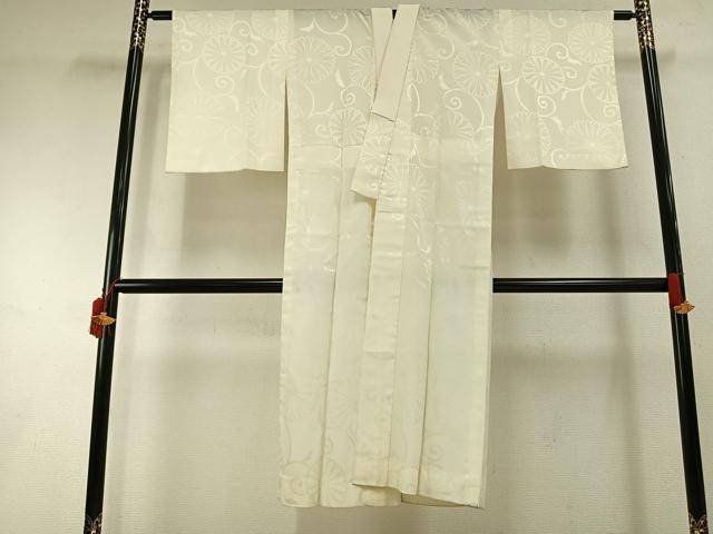 平和屋着物●長襦袢　無双仕立て　花唐草地紋　正絹　逸品　AABH4684fy