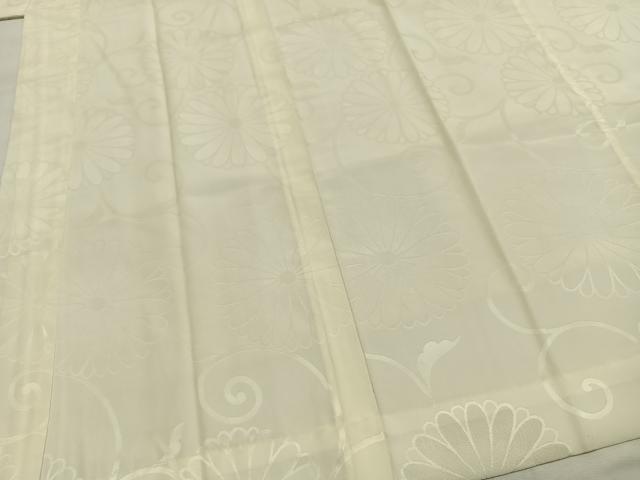 平和屋着物●長襦袢　無双仕立て　花唐草地紋　正絹　逸品　AABH4684fy