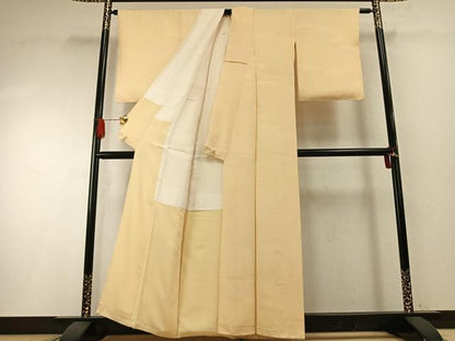 平和屋着物●上質な色無地　流水花地紋　砥粉色　正絹　逸品　AABH4685fy