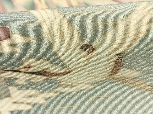 平和屋着物●豪華色留袖　友禅　作家物　風景飛鳥文　暈し染め　正絹　逸品　AABH4691fy