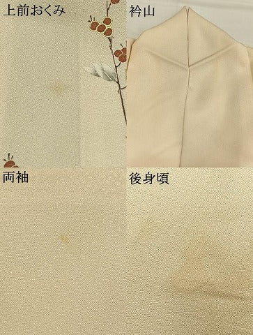 平和屋着物●訪問着　友禅　駒刺繍　草花文　金彩　ロング丈　正絹　逸品　AABH4693fy