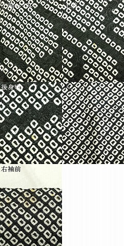 平和屋着物●訪問着　総絞り　流水文　黒地　正絹　逸品　AABH4694fy