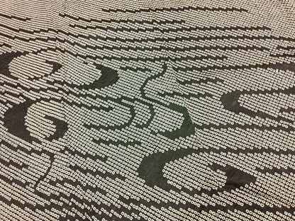平和屋着物●訪問着　総絞り　流水文　黒地　正絹　逸品　AABH4694fy