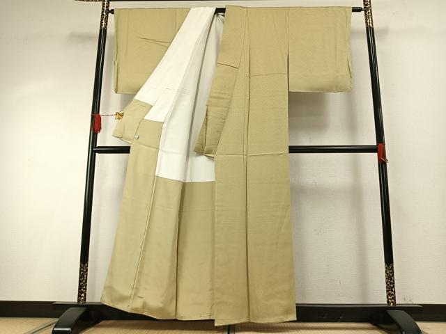 平和屋着物●京加賀友禅　百貫達雄　色無地　蒸栗色　鈴乃屋扱い　正絹　逸品　未使用　AABH4696fy