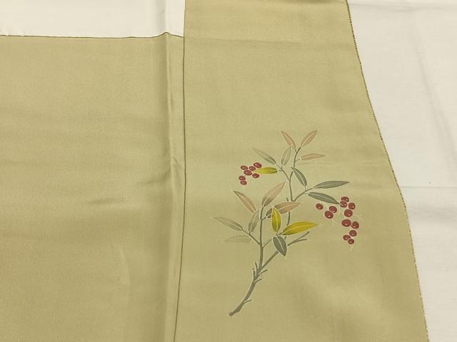 平和屋着物●京加賀友禅　百貫達雄　色無地　蒸栗色　鈴乃屋扱い　正絹　逸品　未使用　AABH4696fy