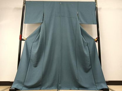 平和屋着物●上質な色無地　舛花色　ロング丈　正絹　逸品　AABH4697fy