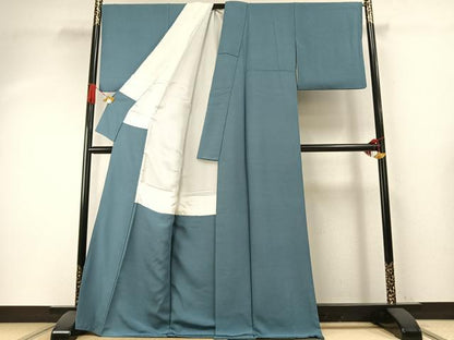 平和屋着物●上質な色無地　舛花色　ロング丈　正絹　逸品　AABH4697fy