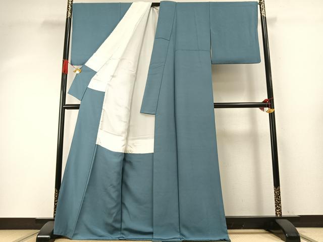 平和屋着物●上質な色無地　舛花色　ロング丈　正絹　逸品　AABH4697fy
