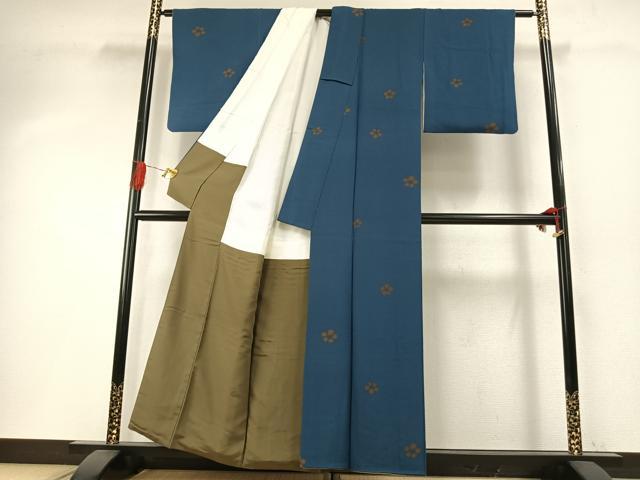 平和屋着物●世界的人形師　辻村寿三郎　ジュサブロー　小紋　舞桜文　正絹　逸品　AABH4698fy
