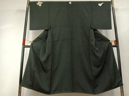 平和屋着物●男性　黒紋付　高島屋扱い　正絹　逸品　未使用　AABH4705fy