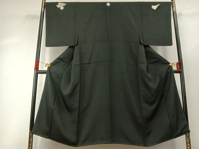 平和屋着物●男性　黒紋付　高島屋扱い　正絹　逸品　未使用　AABH4705fy
