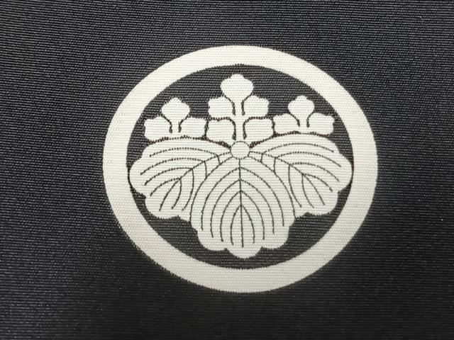 平和屋着物●男性　黒紋付　羽織セット　正絹　逸品　AABH4706fy